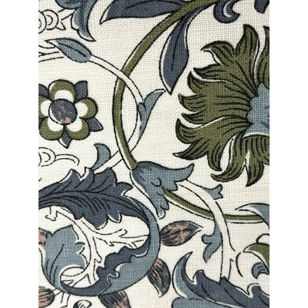 William Morris & Co Placemats Lodden 100% Cotton Fabric 13x19 Set 4 Green Blue